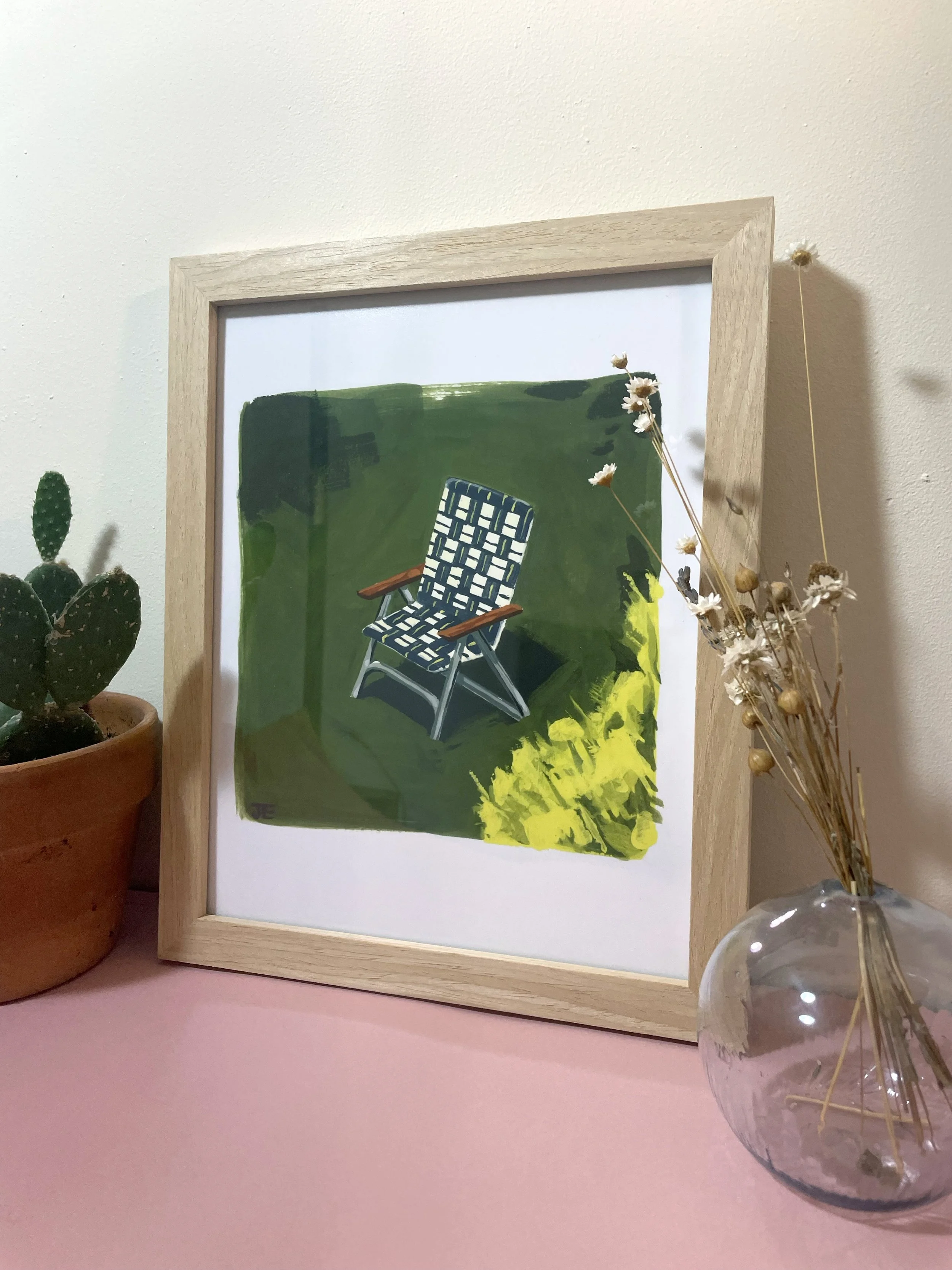 Framed_lawn chair_vintage mid century wall decor_framed wall art print_02.jpg
