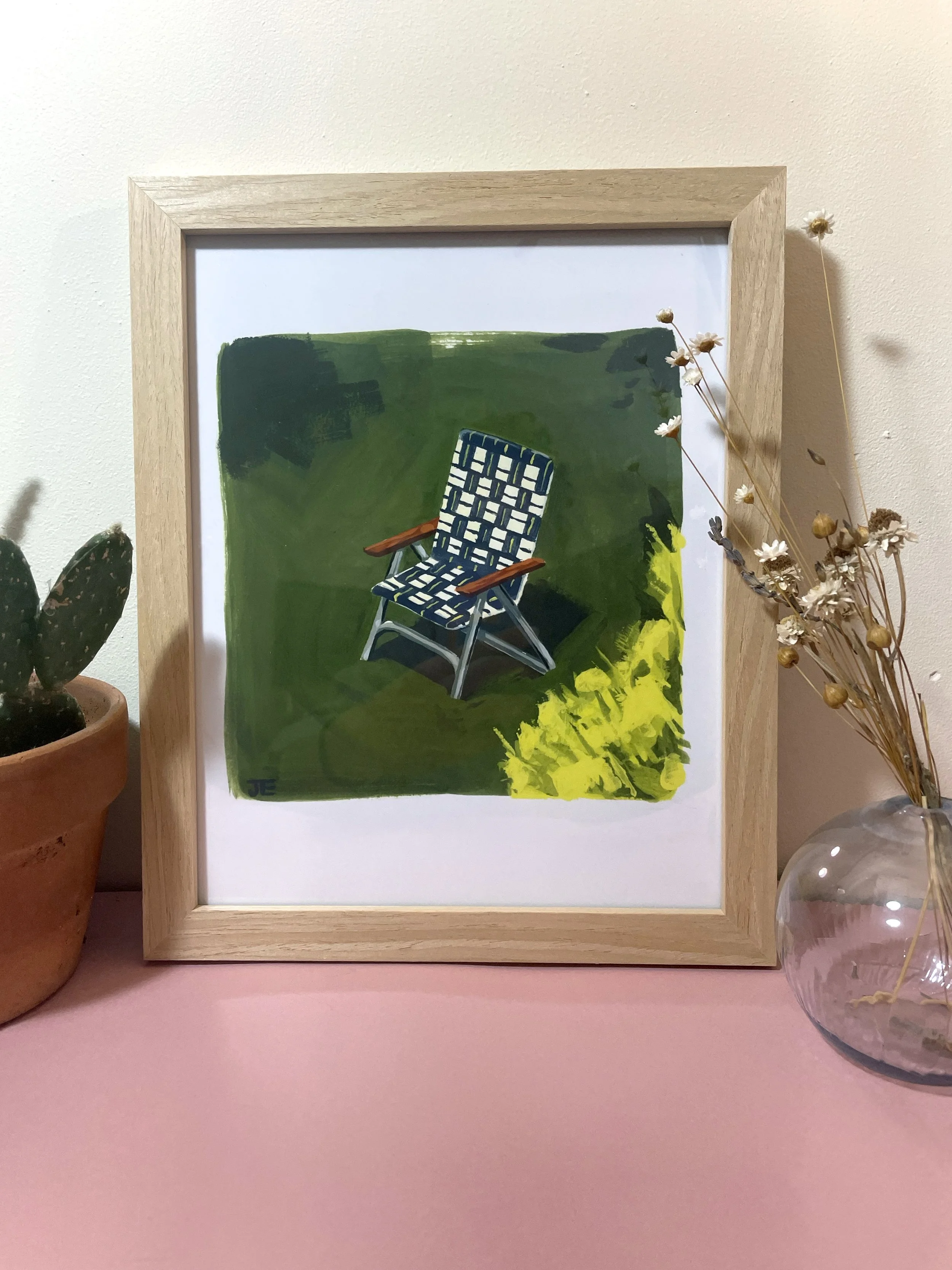 Framed_lawn chair_vintage mid century wall decor_framed wall art print_01.jpg