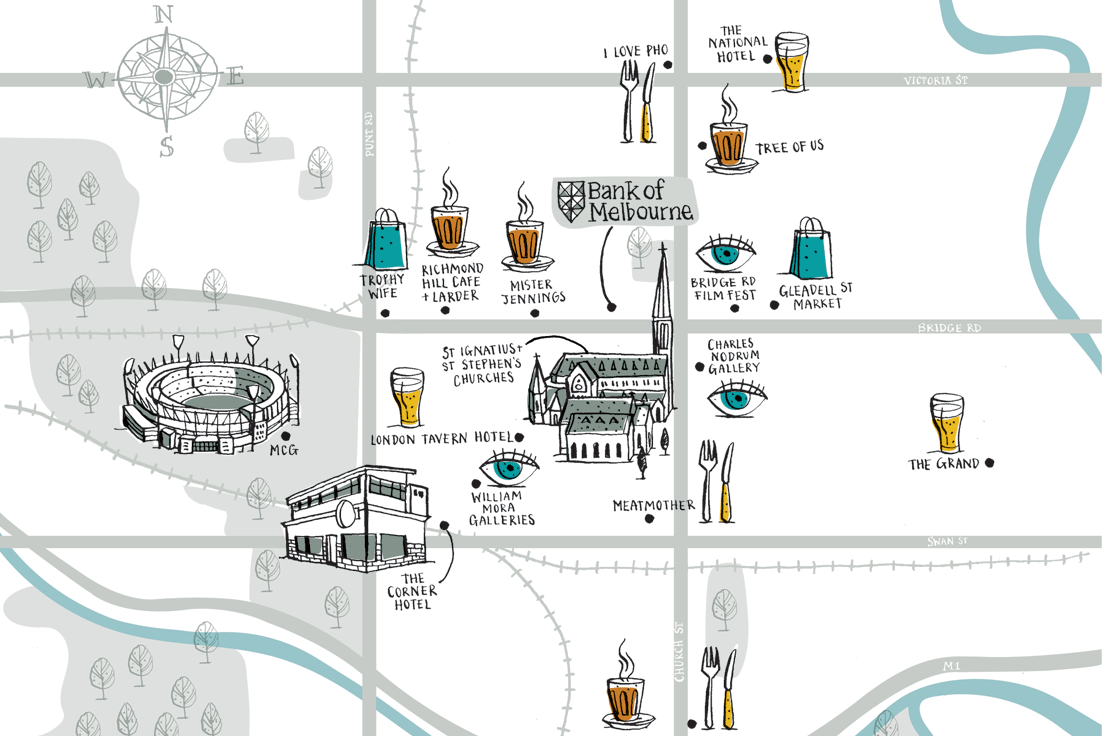 Bank of Melbourne: map of Richmond