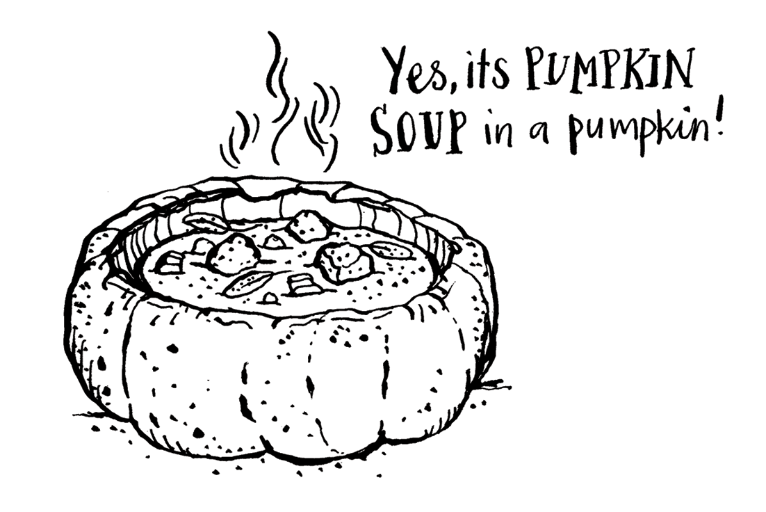 Taste magazine: pumpkin soup in a pumpkin!