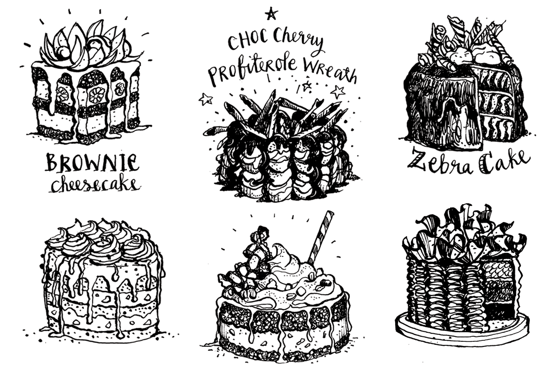 Taste magazine: 'cook the cover' cake sketches