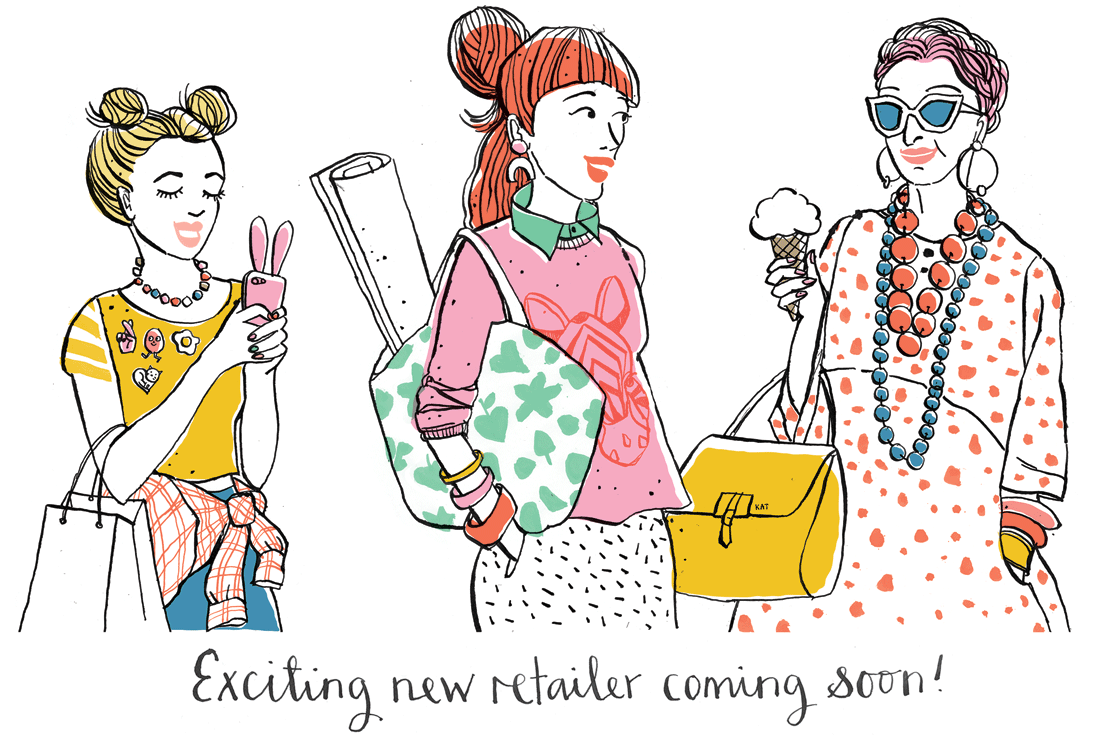 Highpoint: suite of illustrations for shop hoardings