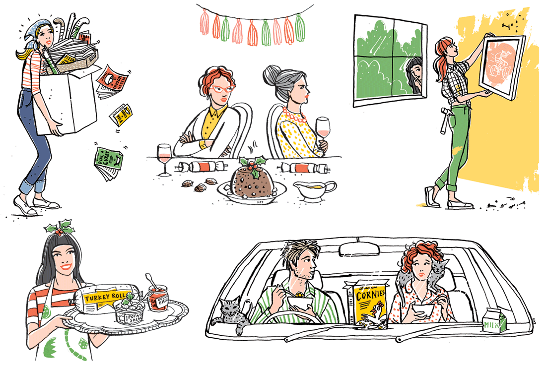 InsideOut magazine: miscellanious illos for the monthly Megsy column