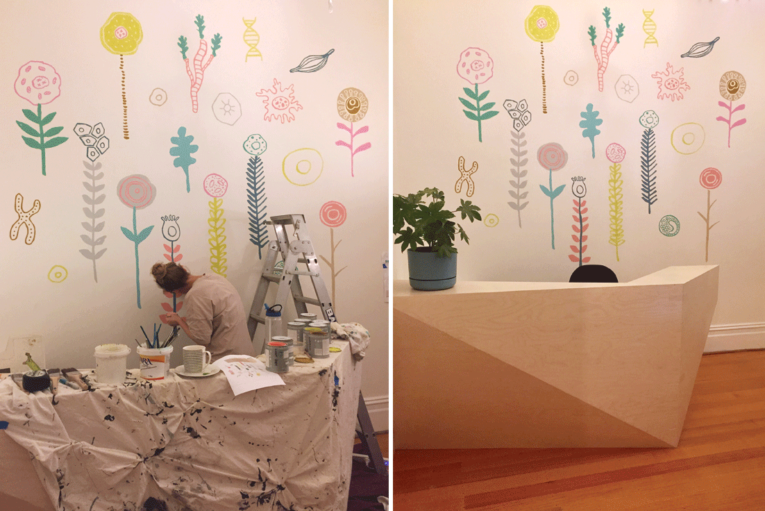 Brunswick Family Osteopathy: a forest of human cells - reception area