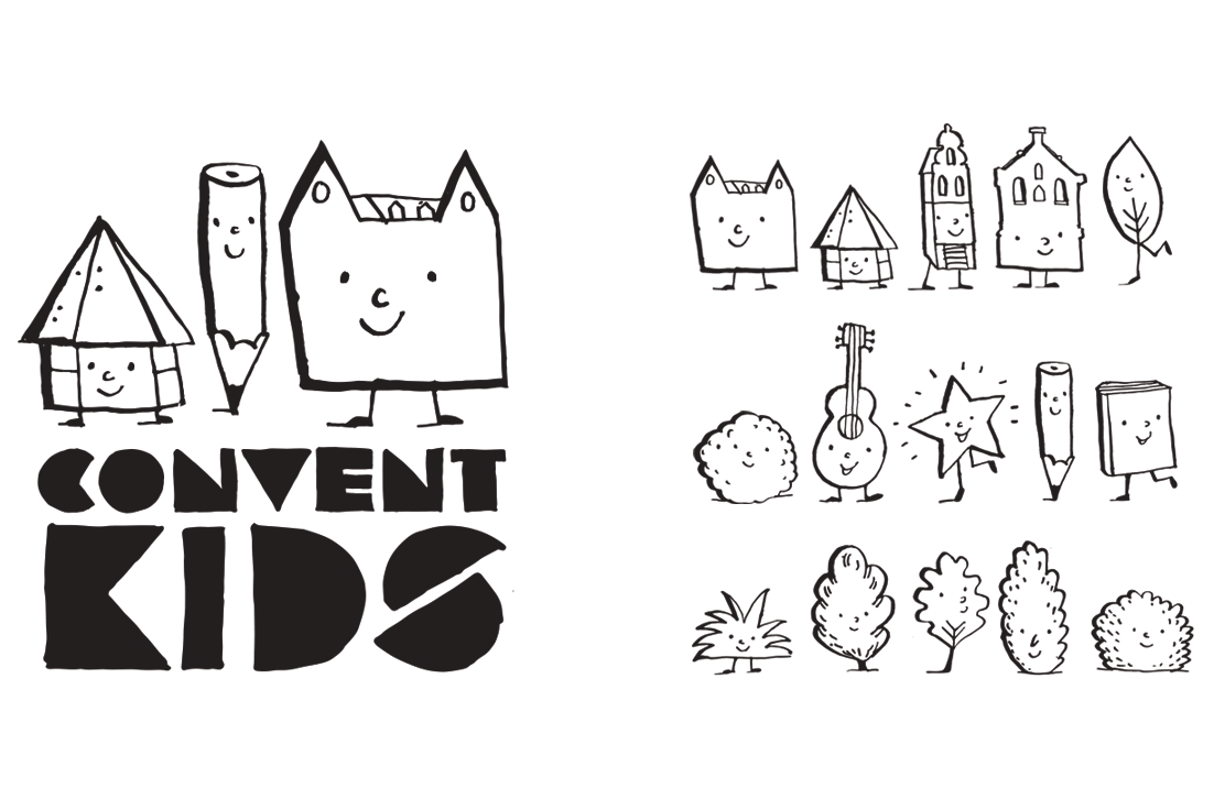 Abbotsford Convent: illustrated brand elements for a children's activity program