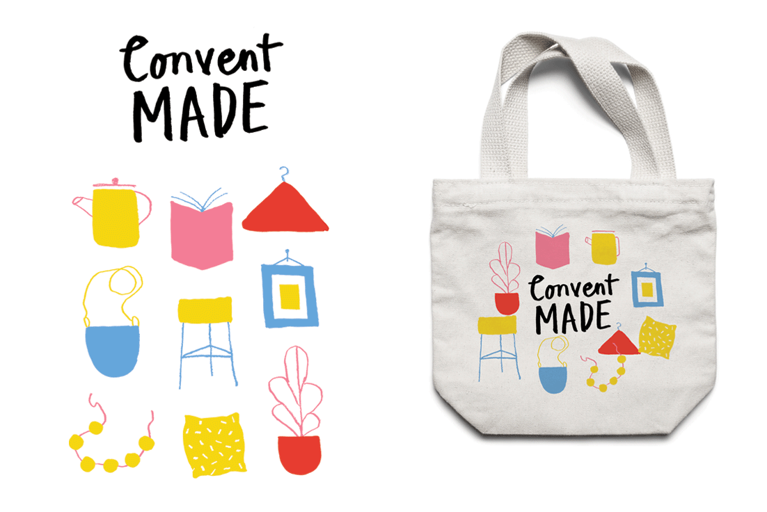 Abbotsford Convent: Convent Made brand elements — wordmark + icons