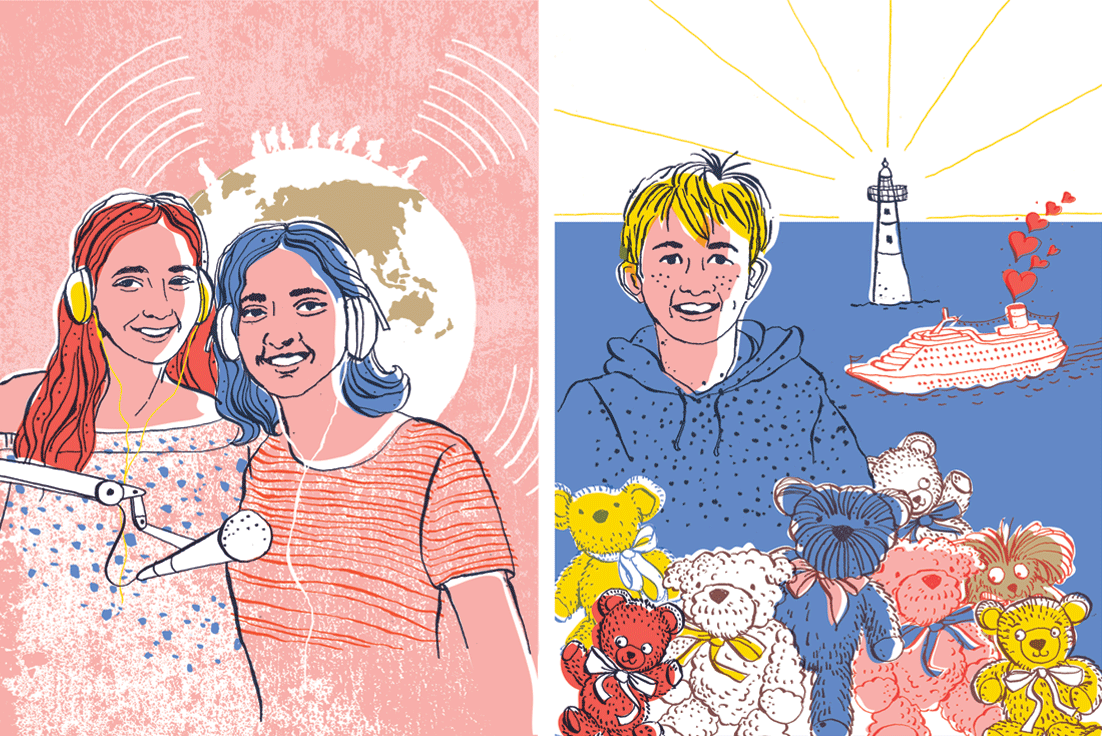 Random House: Stand Up for the Future: A Celebration of Inspirational Young Australians — portriats of podcasters Maya + Sarah Gassali, plus Project 365 founder Cambell Remess
