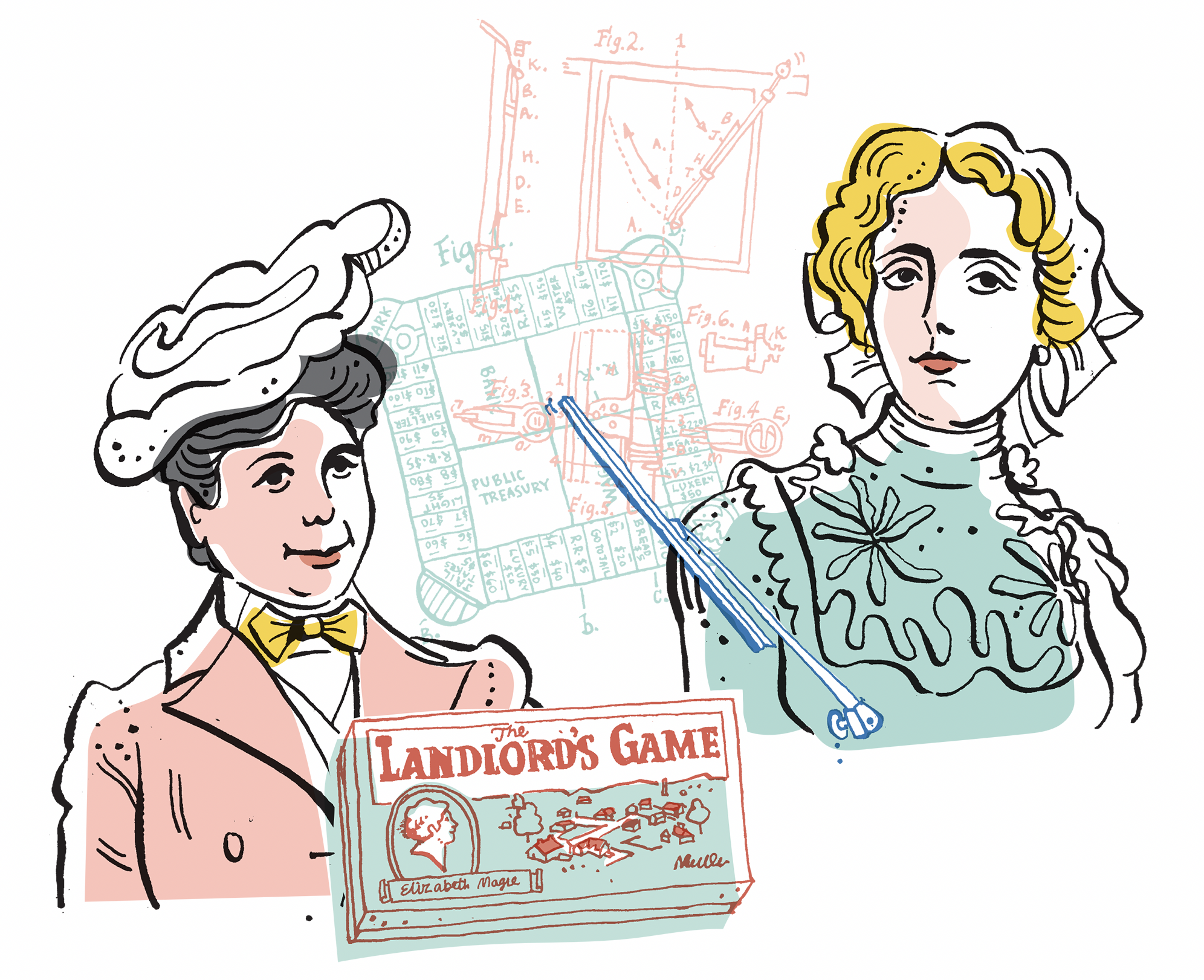 Frankie magazine: 2 of 5 portraits, from an article celebrating female inventors.