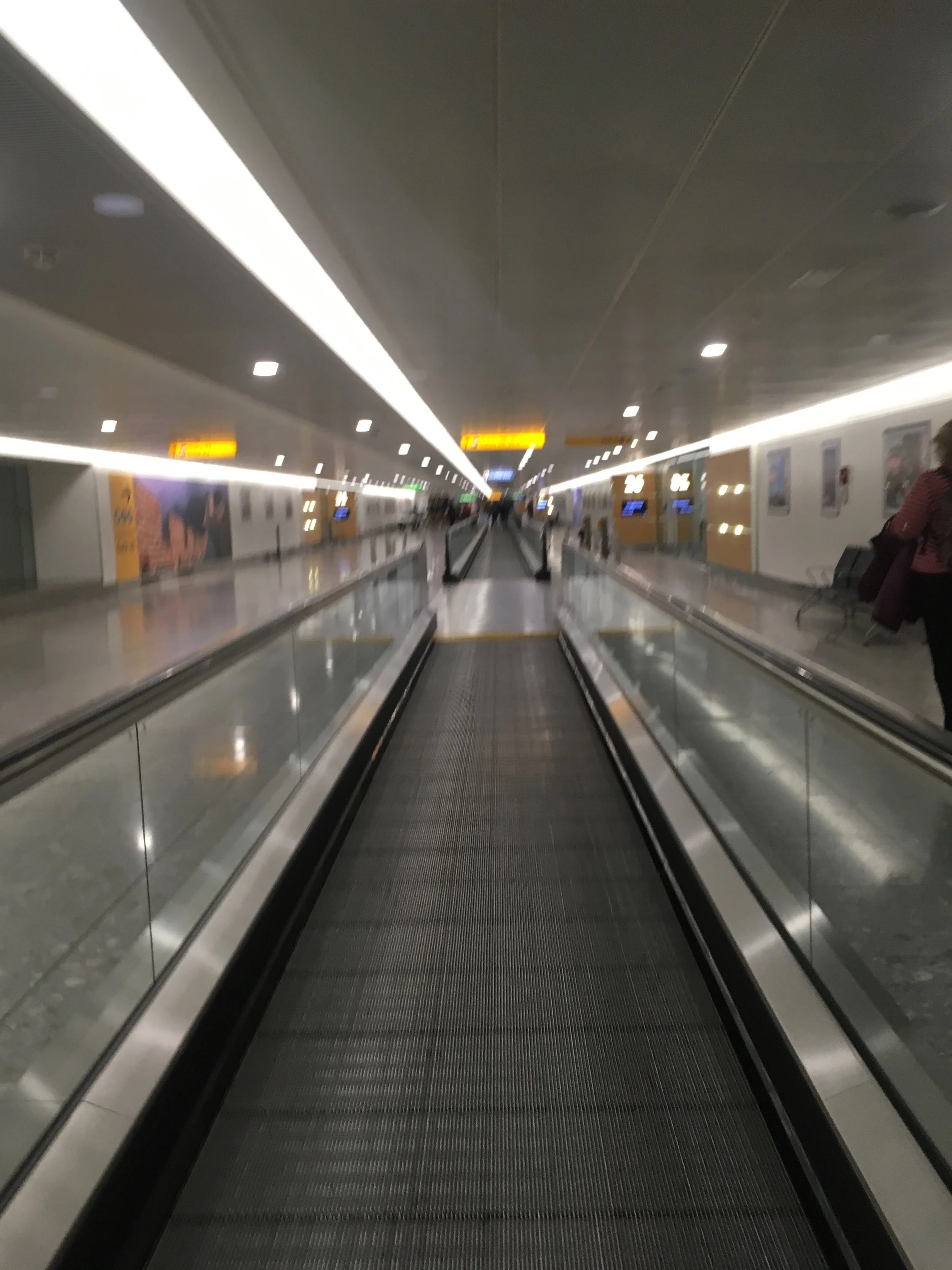 The never-ending underground journey at Heathrow Terminal 3.