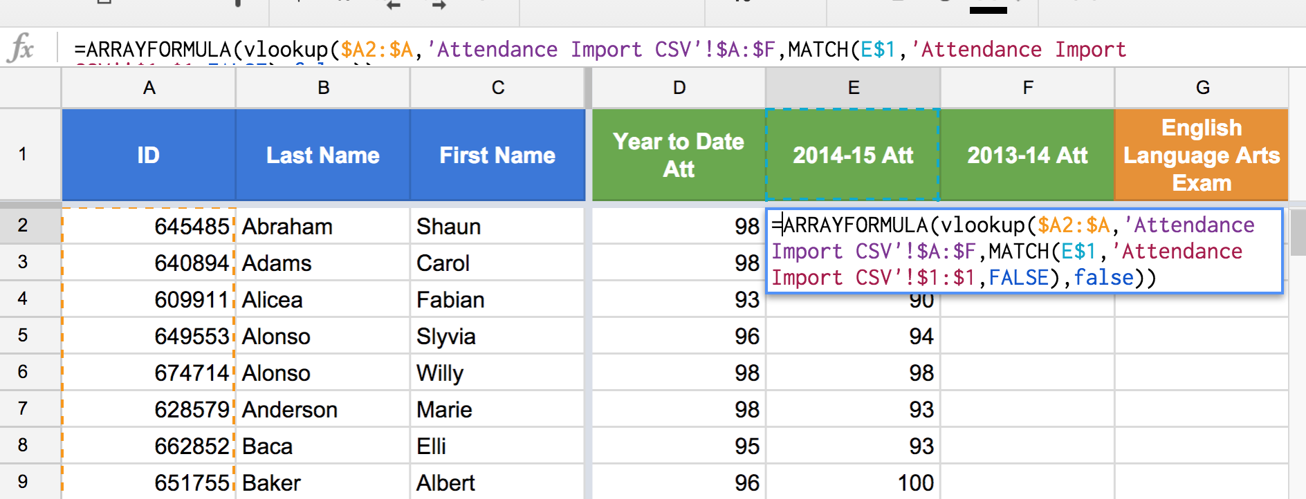 Figure 18: A closer look at the effect of the copy and paste on our cell references.