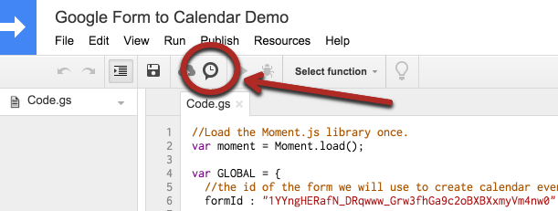 Turn a Google Form Response into a Google Calendar Event