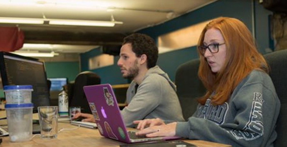 Fellow classmate Susi Irwin , schooling me on uploading files to Amazon storage buckets during our second Turing module.