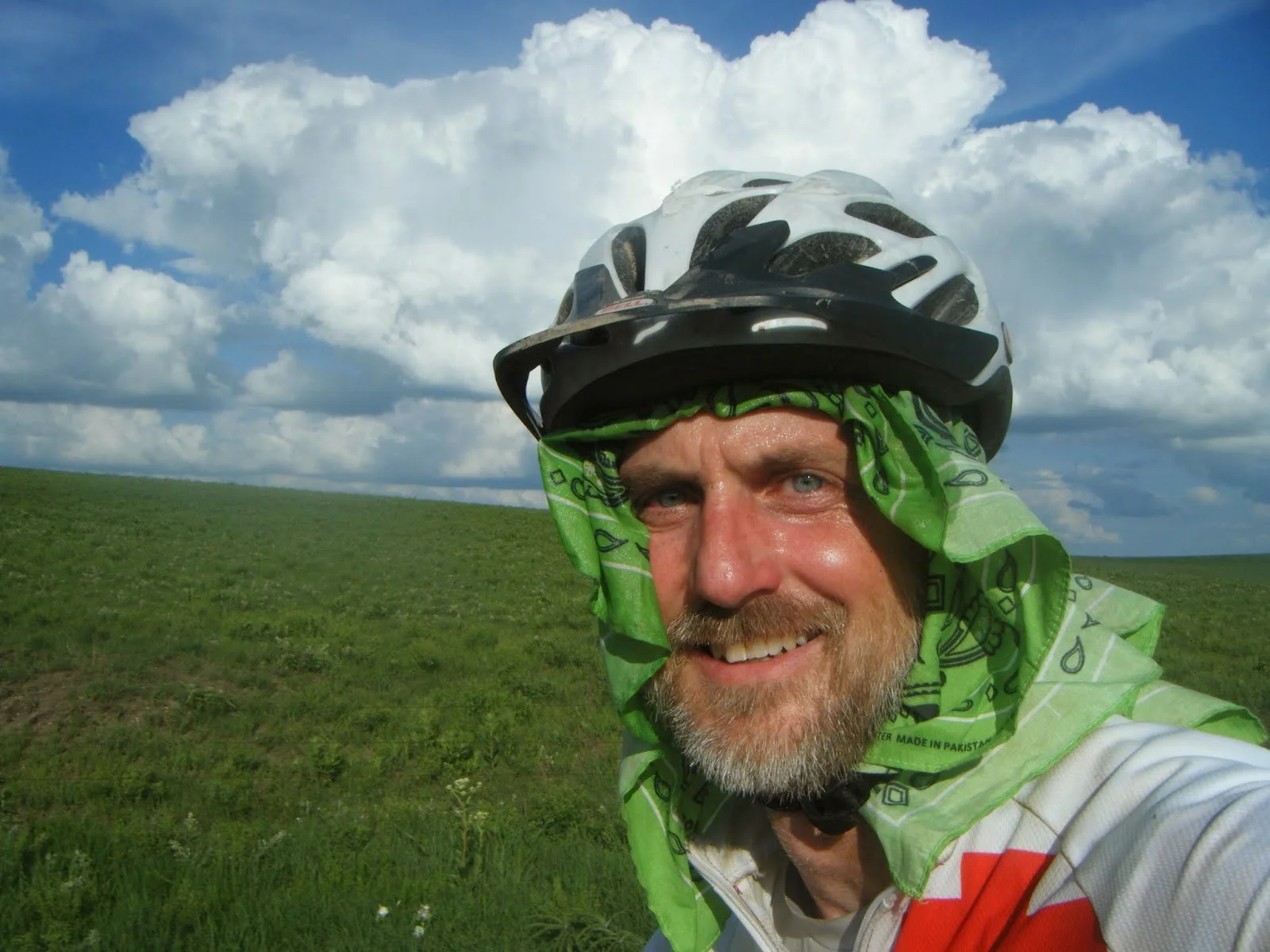 Selfie. No wind and not too hot, but plenty of sun.