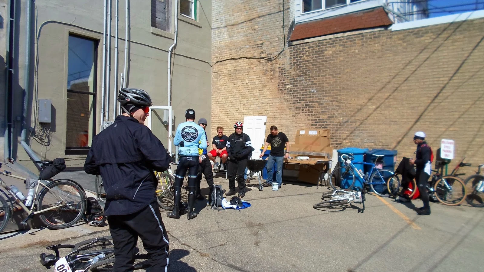 Bacon in the alley at Milltown Cycle.  Bring it.