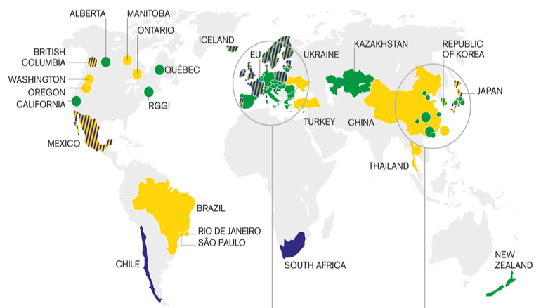 Map of Global Carbon Markets