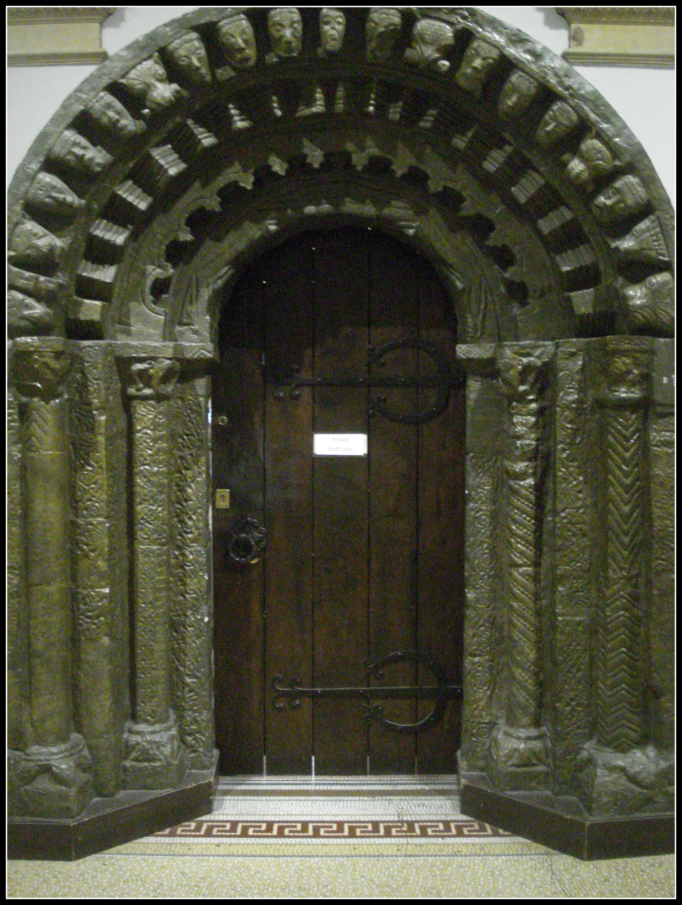 Although it is a reproduction, this doorway is rather impressive. "What lies beyond?", she wondered.