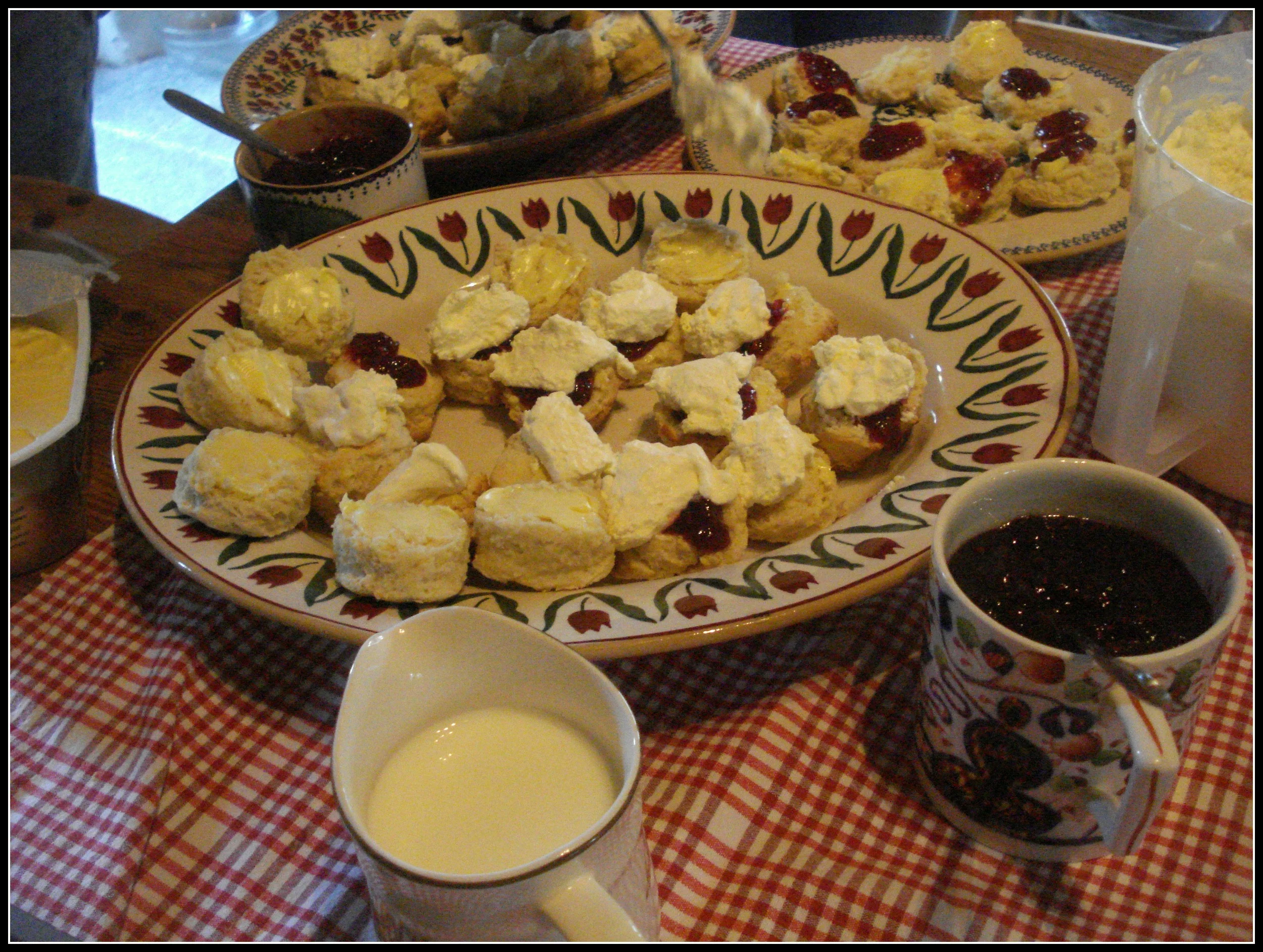 Scones, lovingly made by Claire. 
