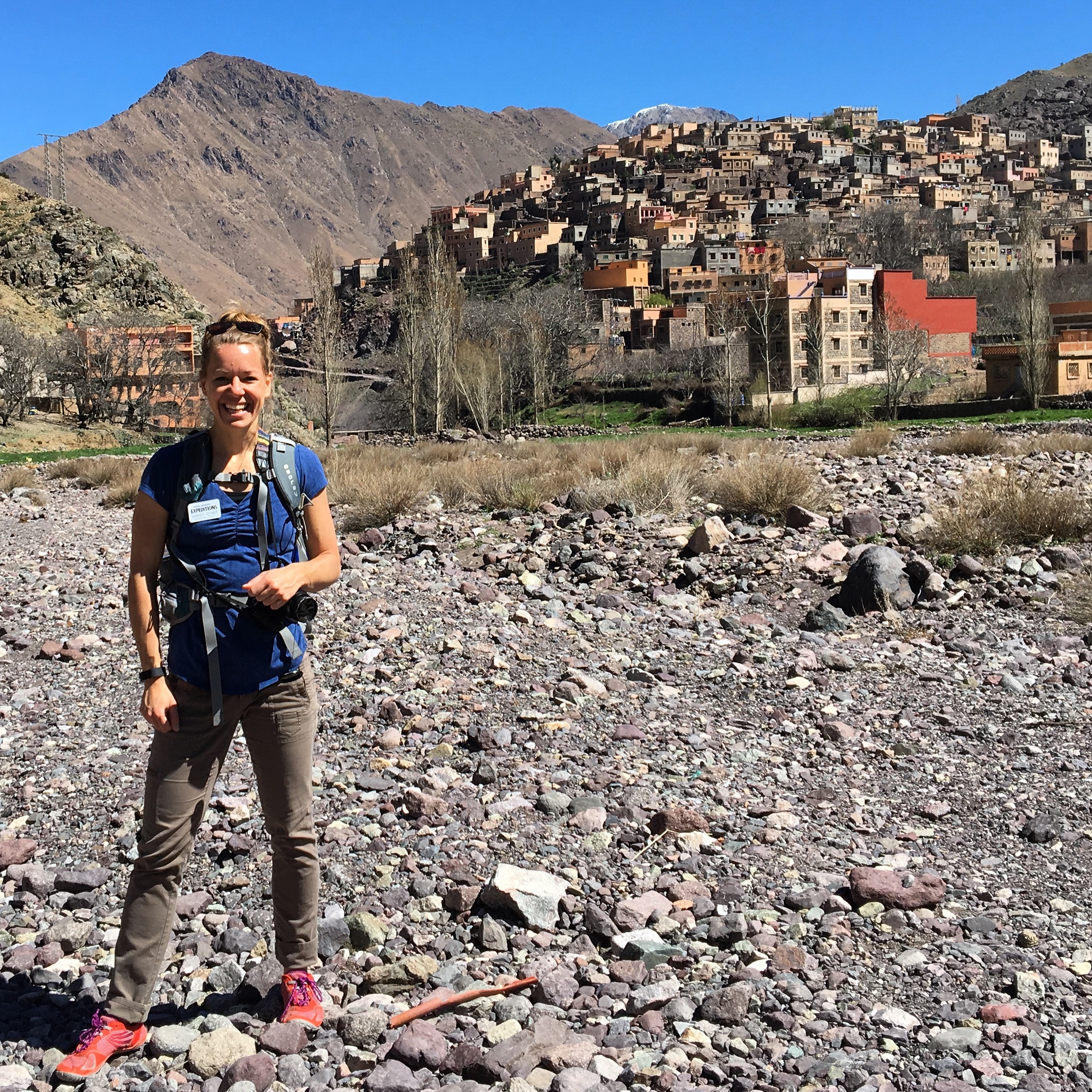 Living Threads Co. founder Amanda Zehner in the High Atlas, Morocco.
