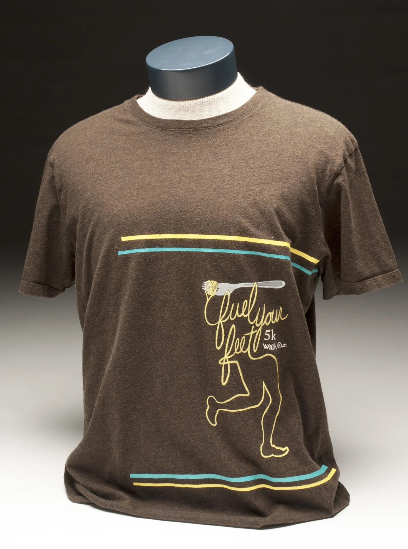 Screen printed shirt for the Fuel Your Feet 5k Run/Walk.