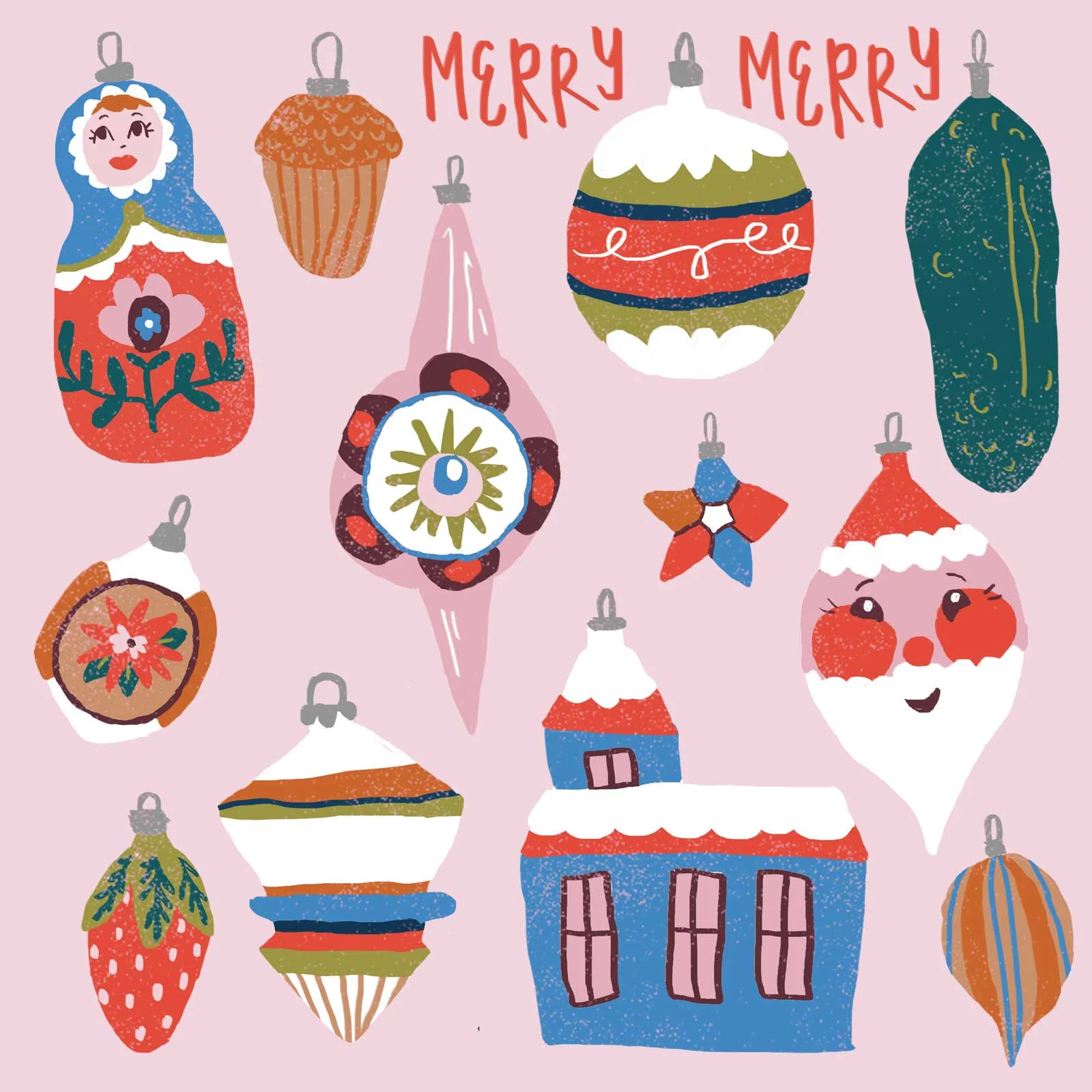 Some of my favorite Christmas ornaments. || Photoshop ||
