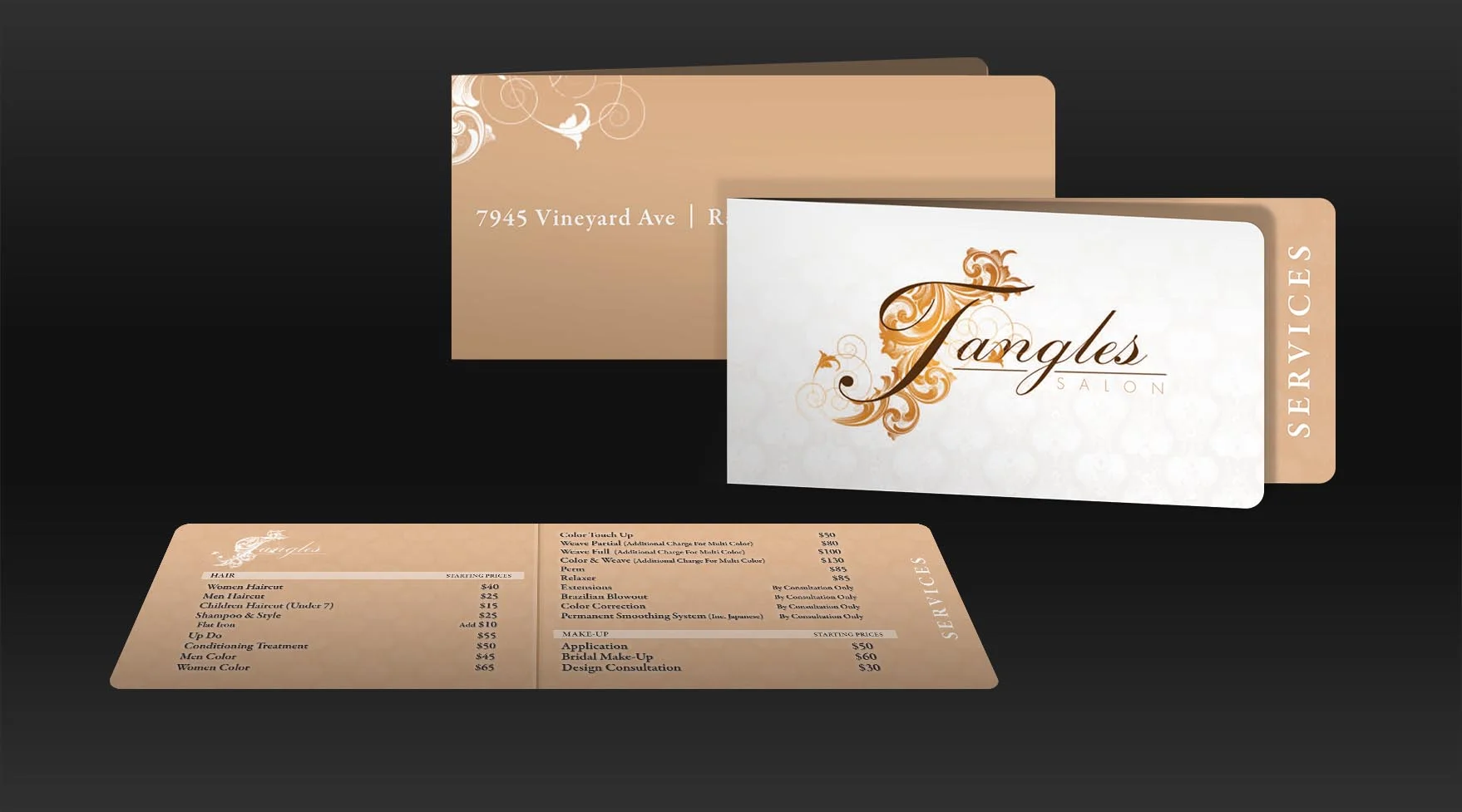 Tangles Salon Pocket Menu