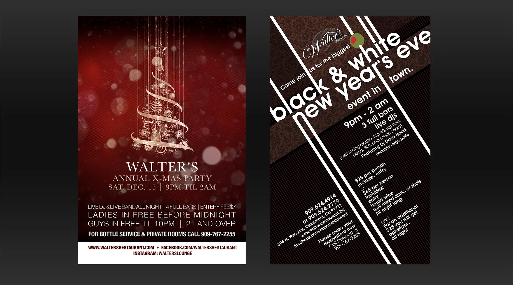 Walter's Restaurant Event Postcards