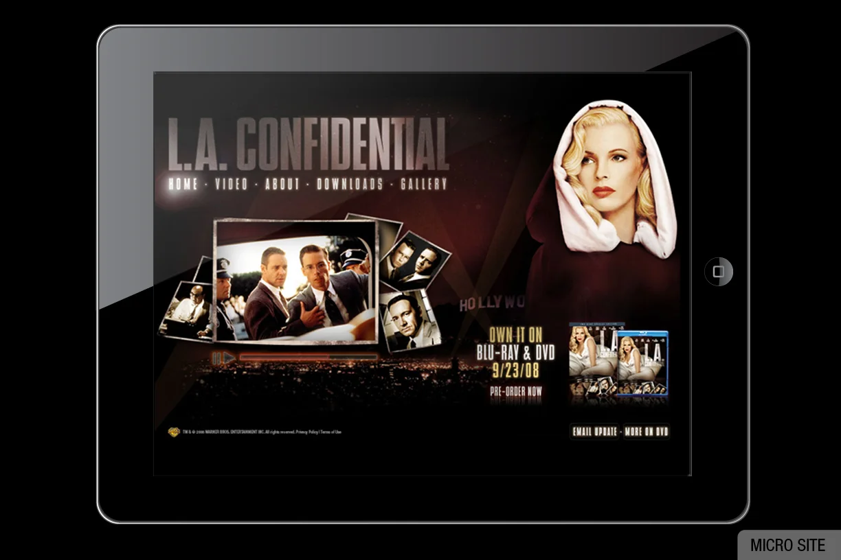 LA Confidential DVD release Front End Site Design