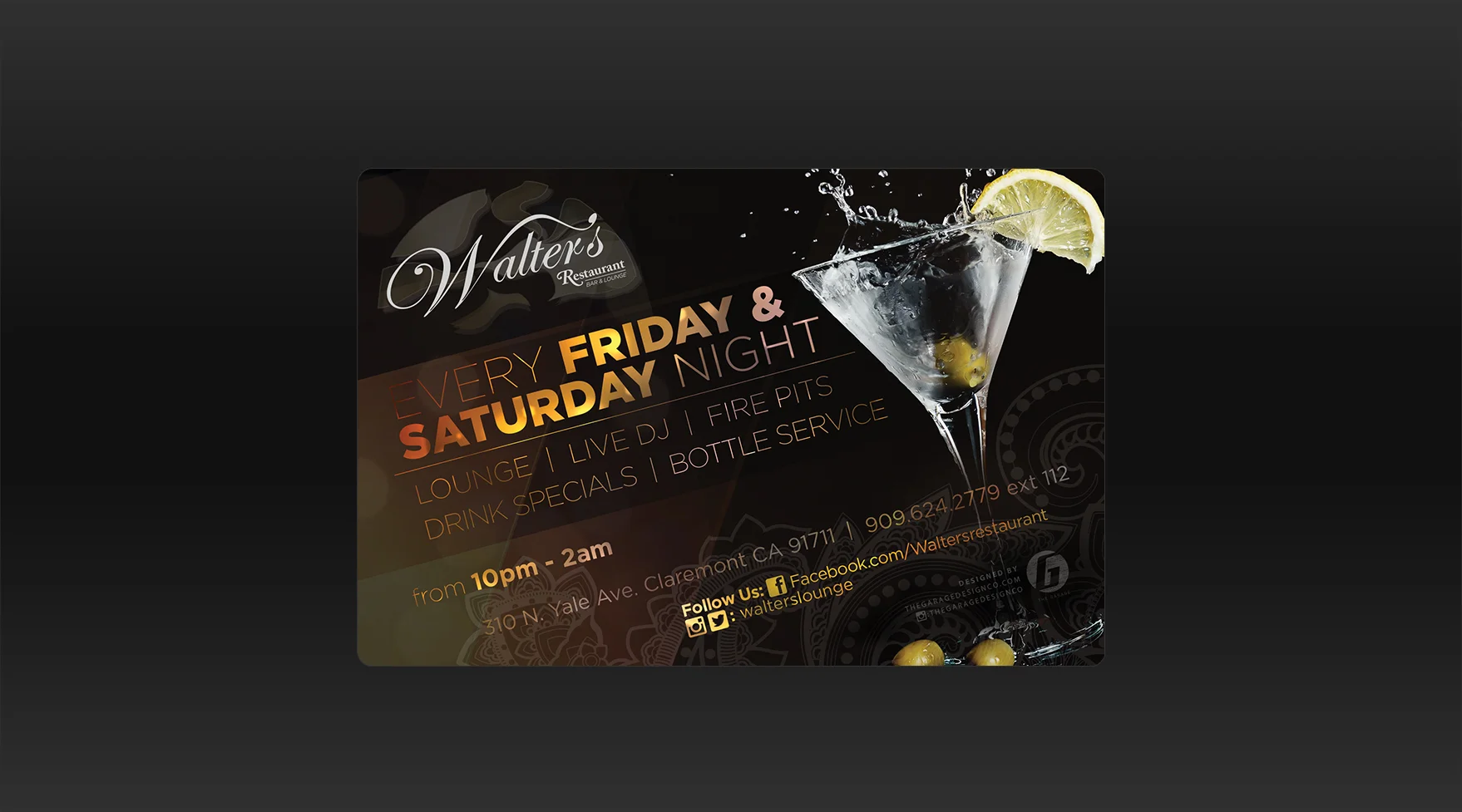 Walter's Restaurant Event cards