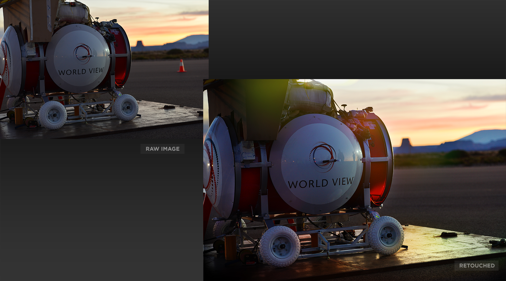 The World View Voyager test launch retouching