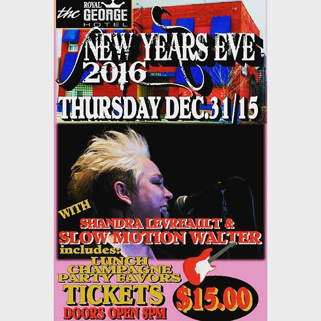 @theroyalgeorge is throwing a party! What better way to spend the new year with great live music from @shandrathesinger &amp; Slow Motion Walter. 
Tickets tonight are $15 and doors open at 8pm come on down and shut 2015 down in style! 
#newyears #RGL