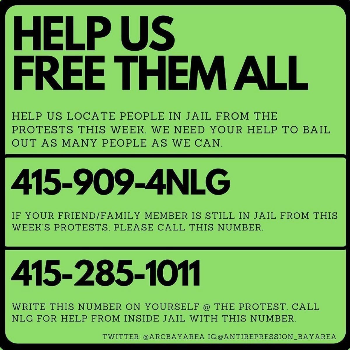 👆🏽👆🏽👆🏽Where to donate! Write 415-285-1011 on your arm to contact @nationallawyersguild if arrested. repost from @antirepression_bayarea