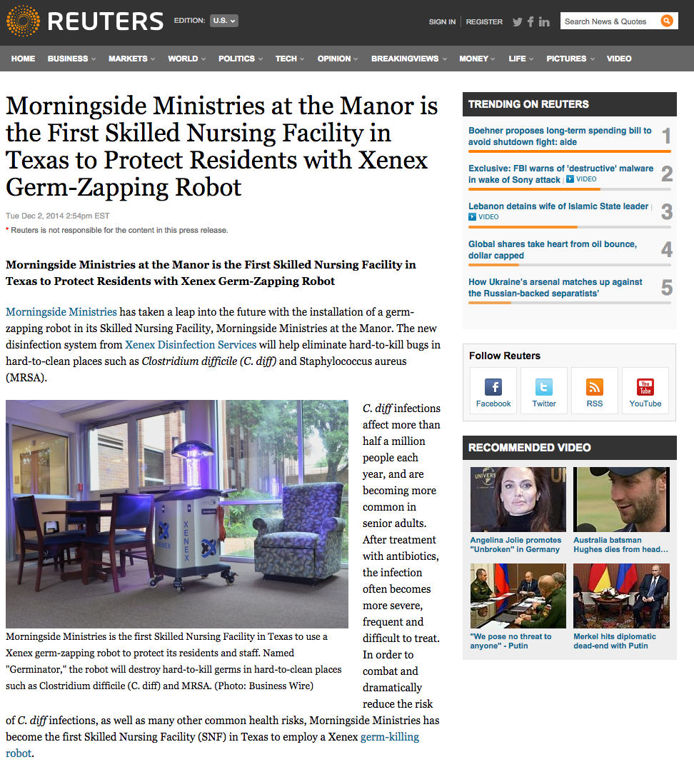 Reuters- Xenex Robot Image