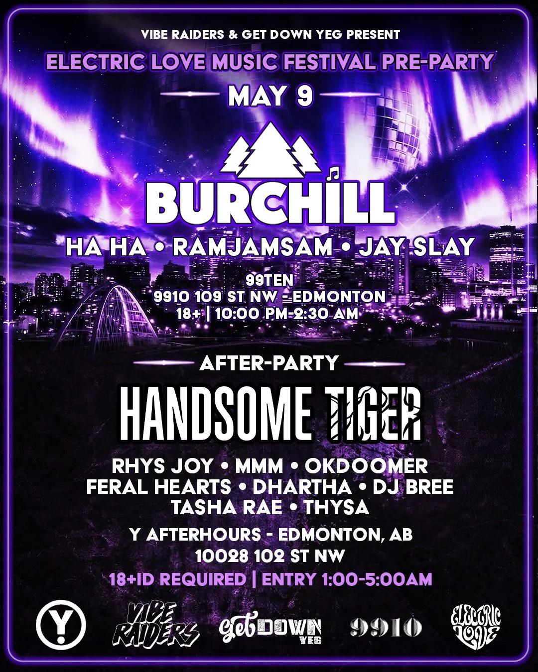 Edmonton Pre-Party &amp; Afterparty w/Burchill &amp; Handsome Tiger