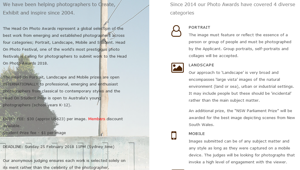 The ridiculous Head On website won't allow for copying and pasting text—hence the screenshot above—but you can find all the delicious entry information  here .