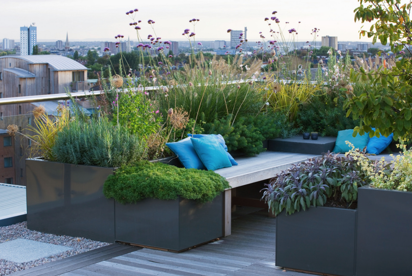 Even small rooftops can be converted into lush outdoor retreats. Image via Charlotte Rowe.