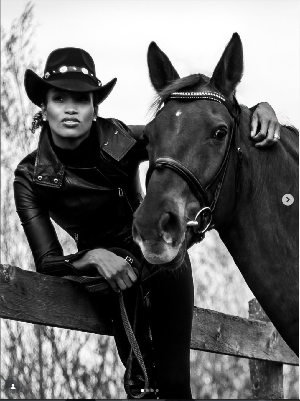 Editorial Makeup with a black woman on a horse in Ottawa