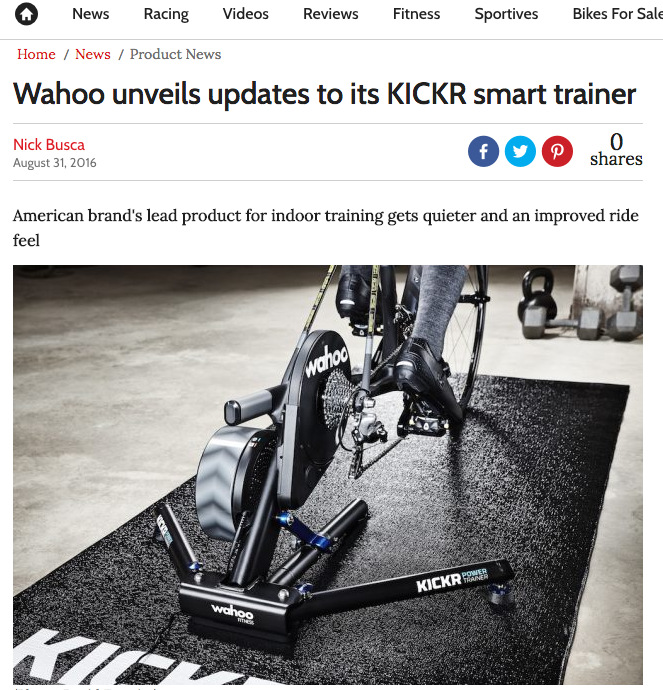 Wahoo unveils updates to its KICKR smart trainer 