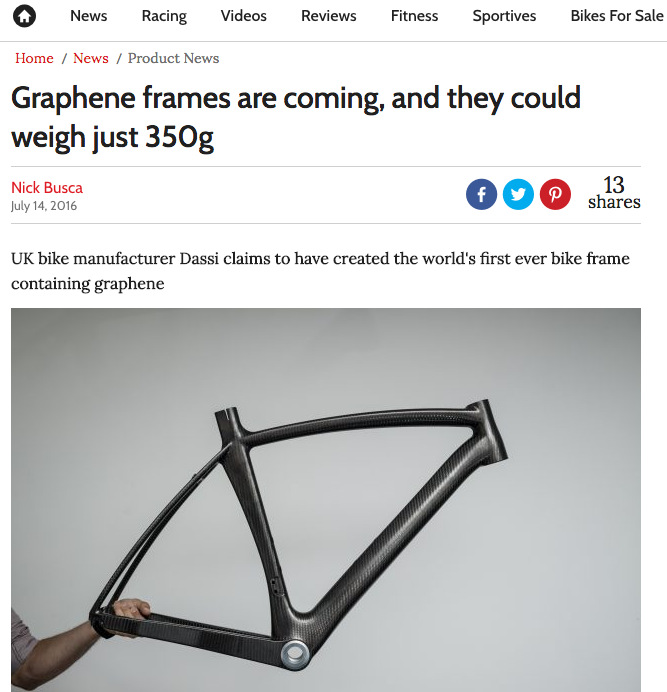 Graphene frames are coming, and they could weigh just 350g  