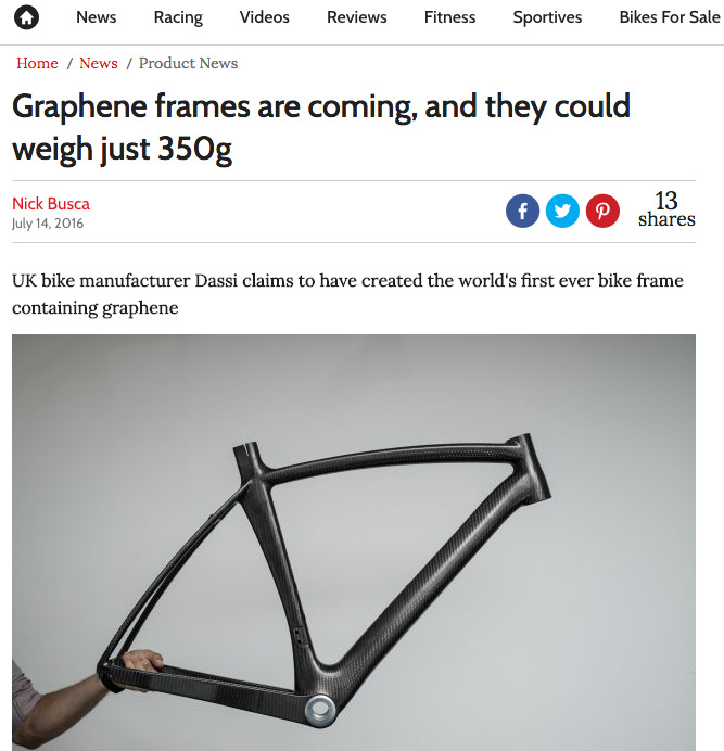 Graphene frames are coming, and they could weigh just 350g