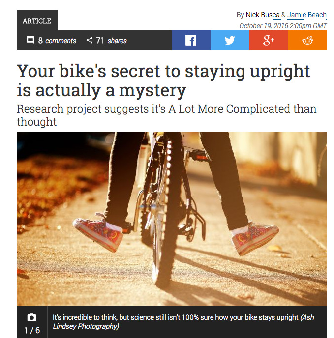 How does a bike stay upright?
