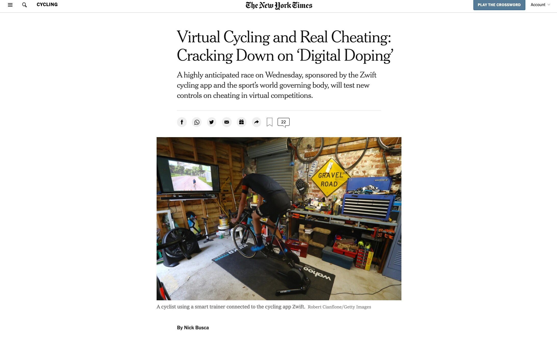 Virtual Cycling and Real Cheating: Cracking Down on ‘Digital Doping’