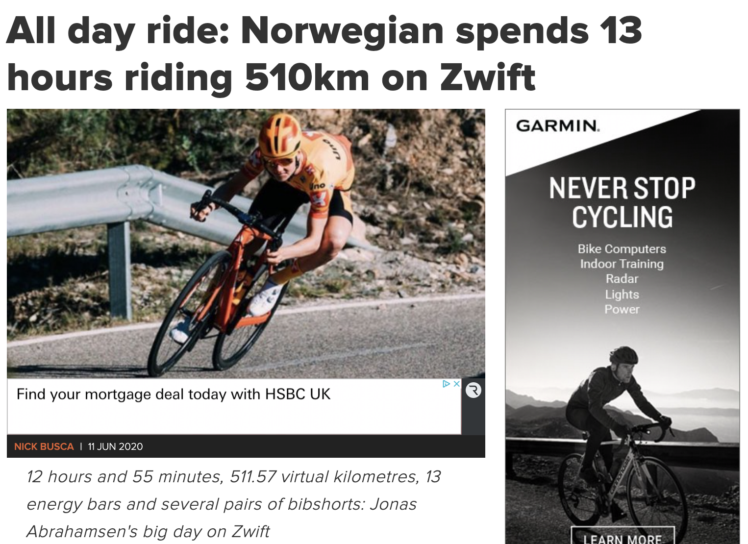 All day ride: Norwegian spends 13 hours riding 510km on Zwift