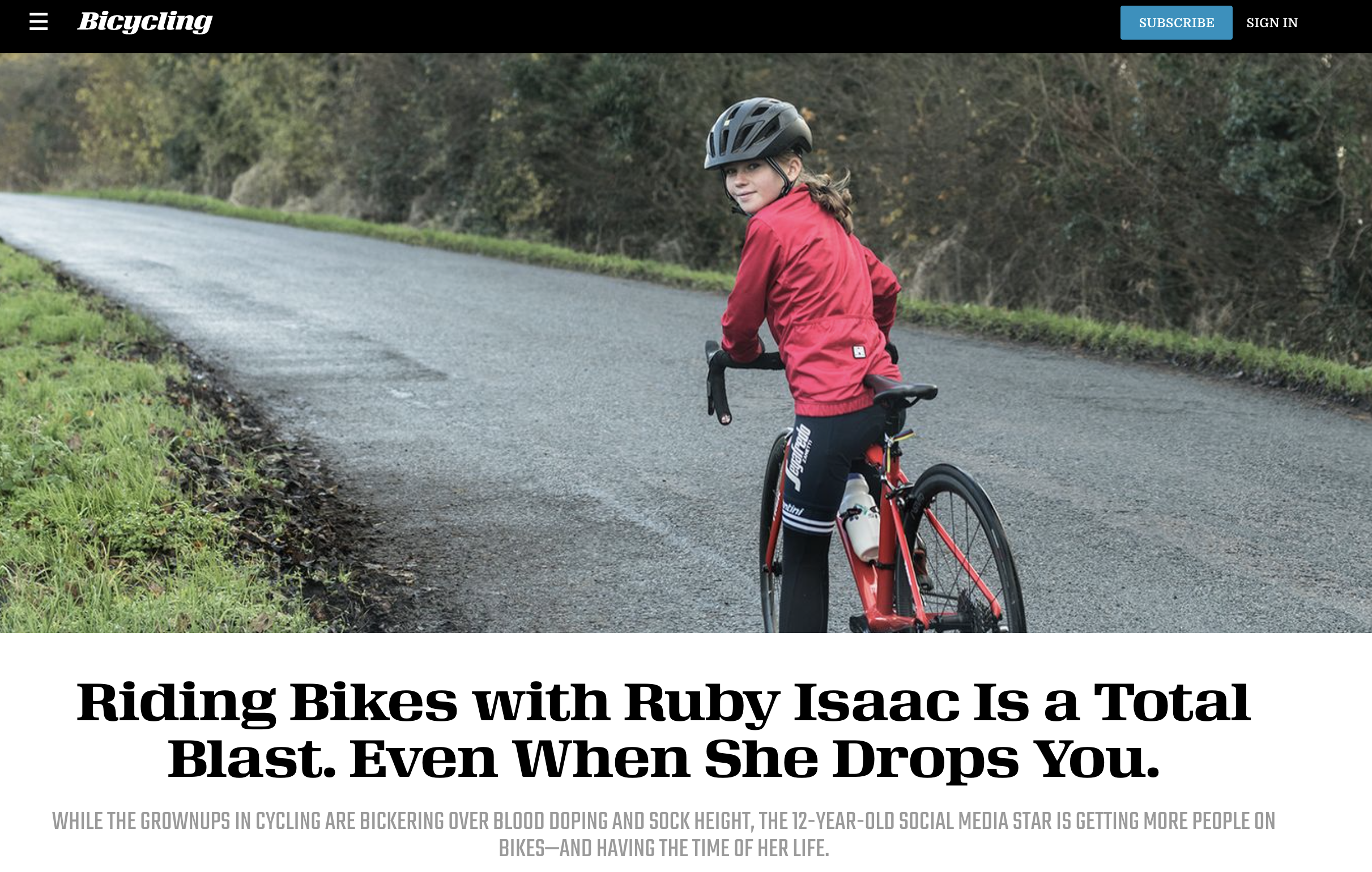 Riding Bikes with Ruby Isaac Is a Total Blast. Even When She Drops You.