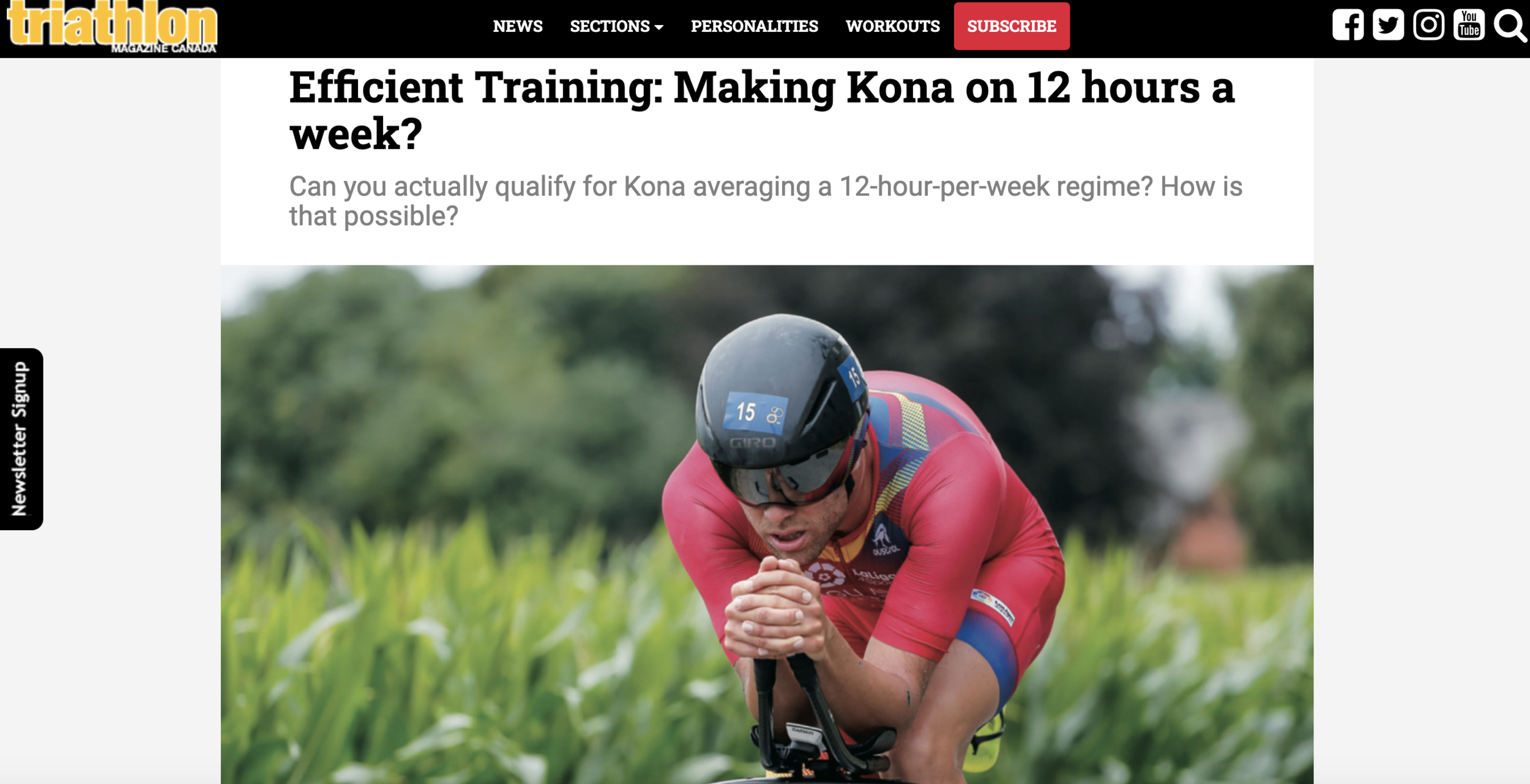 Efficient Training: Making Kona on 12 hours a week?