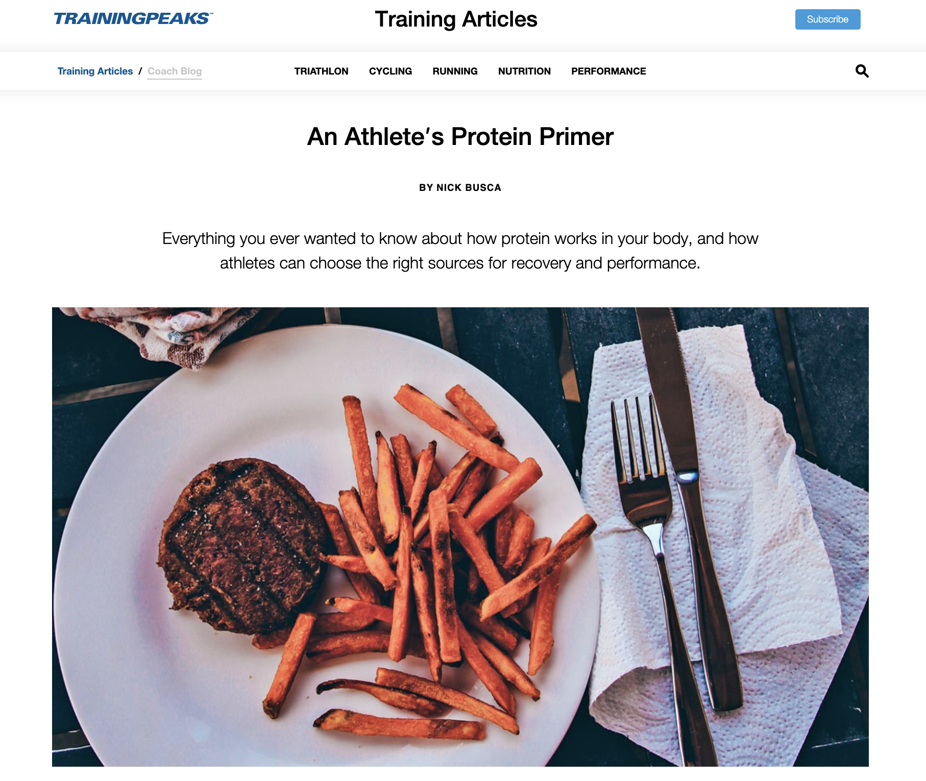 An Athlete’s Protein Primer