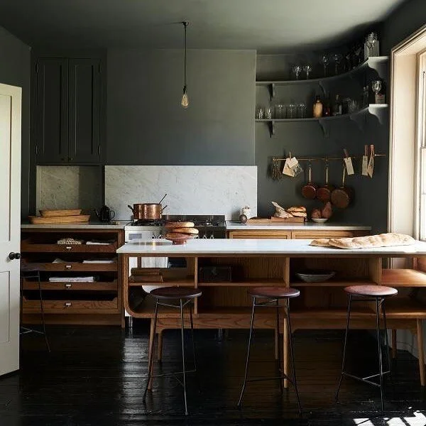 visited our friends at @devolkitchens yesterday to scope out some hardware for our Kennebunkport project. how fab is this island? i would move into their showroom and make do with 4 kitchens and no bedroom
