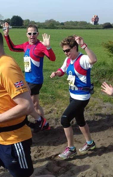 Andrew and Cathy at the start of the Half Marathon.