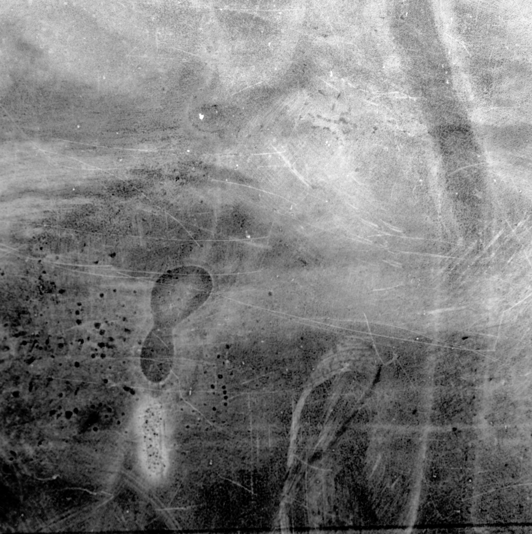 Detail 1 6x6 photographic negative processed with ocean water. photograph hand-developed by artist on Multigrade FB.