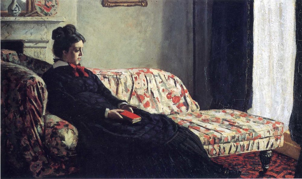 Claude Monet, Meditation, Mrs Monet Sitting on a Sofa - 1870-1871