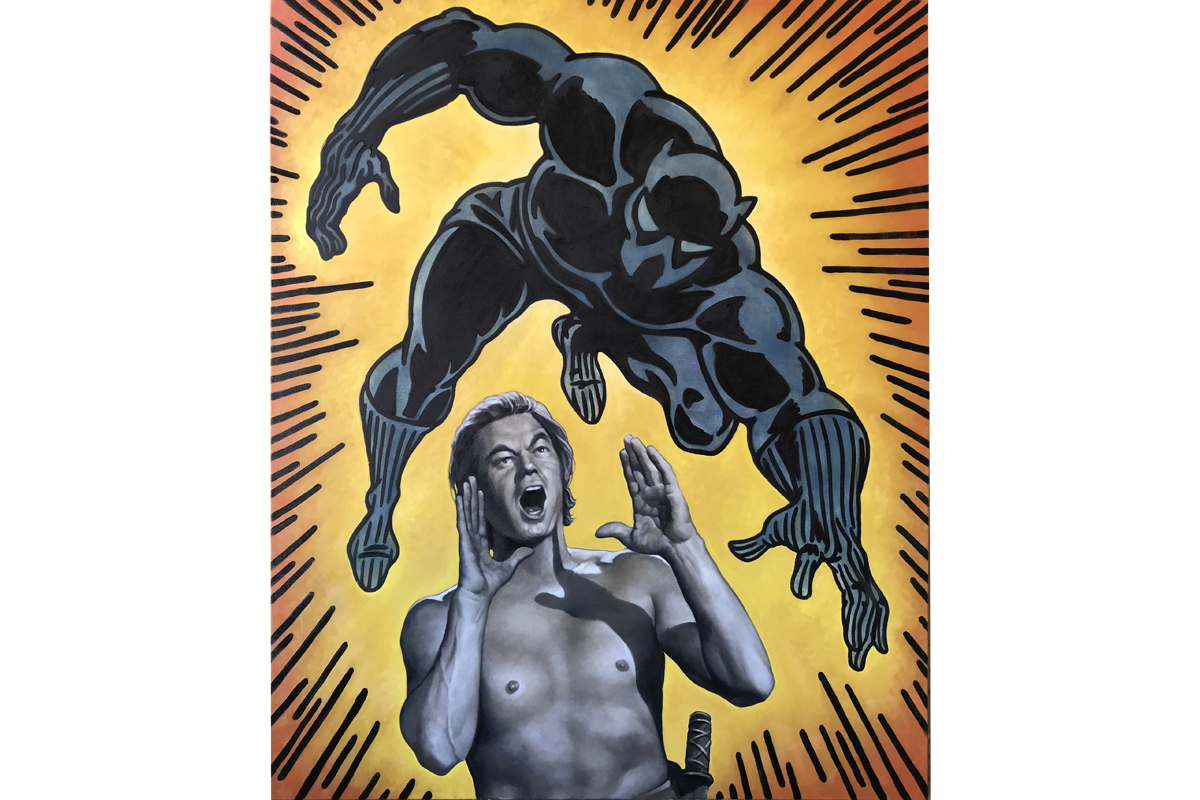 Johnny and the Black Panther / oil on canvas / 72 x 60 inches